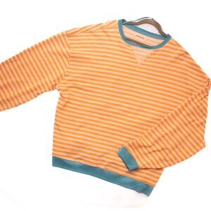 We The Free Orange and Teal Striped Sweatshirt NWOT